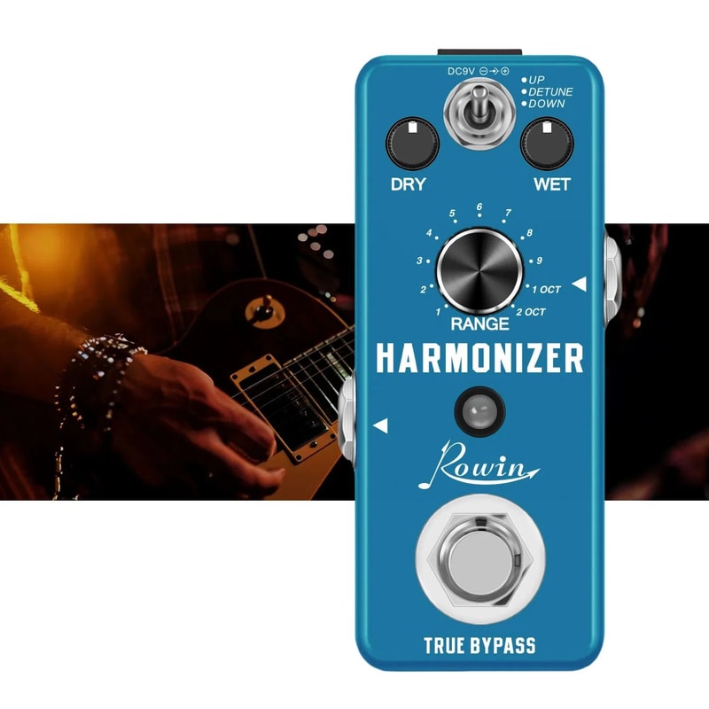 Guitar Harmonizer Pedal Digital Pitch Shifter With Harmony Detune Effects True Bypass Compact For 4