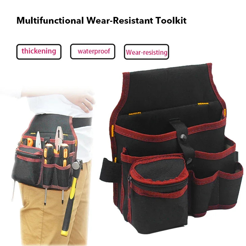 HeavyDuty Electrician Tool Storage Pouch Multifunctional Waist Belt Bag For Hardware Wrench  Drill  6