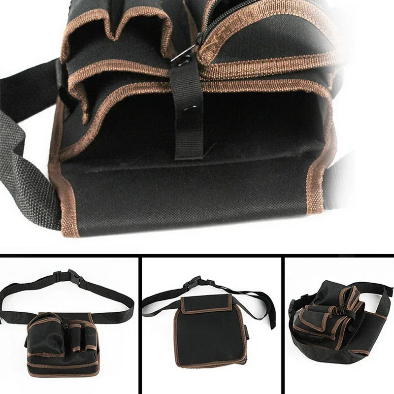 HeavyDuty Electrician Tool Storage Pouch Multifunctional Waist Belt Bag For Hardware Wrench  Drill  4