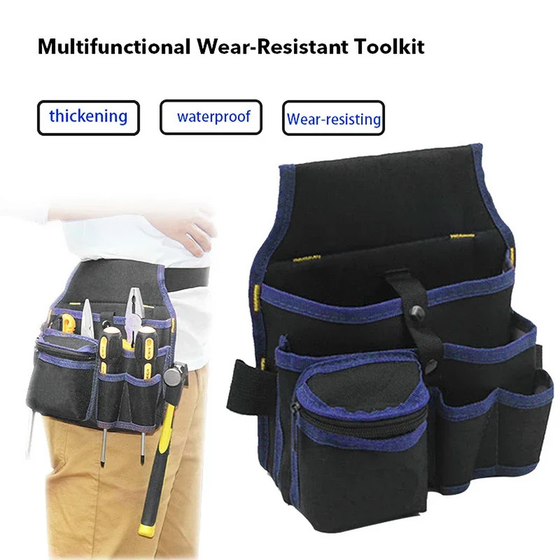 HeavyDuty Electrician Tool Storage Pouch Multifunctional Waist Belt Bag For Hardware Wrench  Drill  7