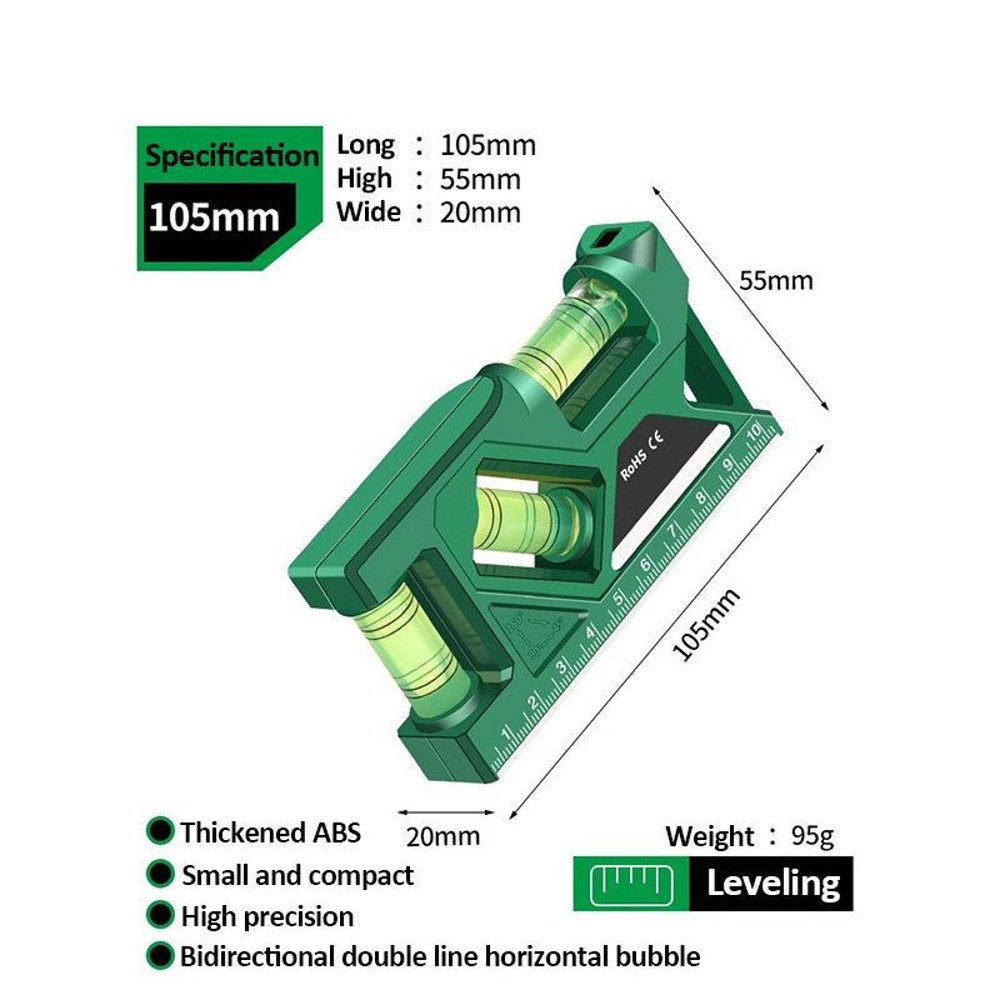 Mini Magnetic Pocket Level Gauge HighPrecision Horizontal  Vertical Protractor Ruler 6