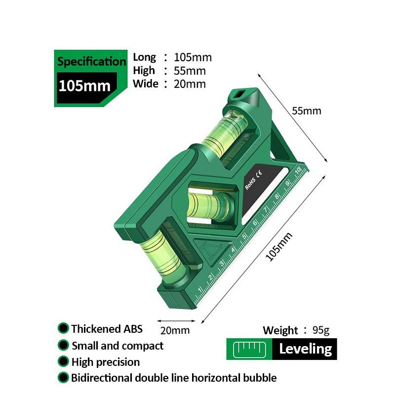 Mini Magnetic Pocket Level Gauge HighPrecision Horizontal  Vertical Protractor Ruler 6