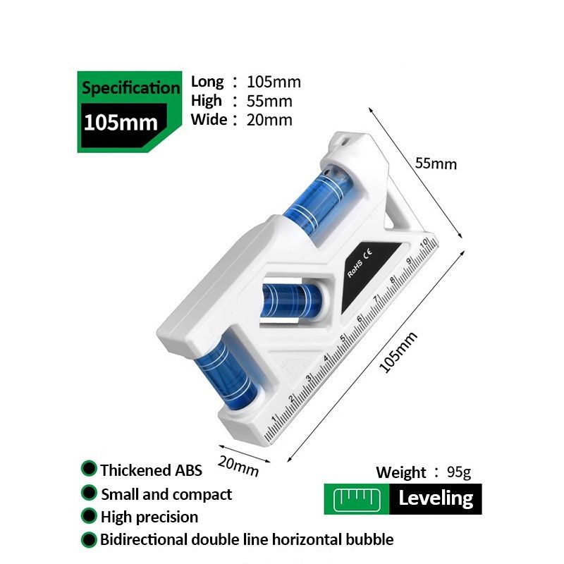 Mini Magnetic Pocket Level Gauge HighPrecision Horizontal  Vertical Protractor Ruler 5
