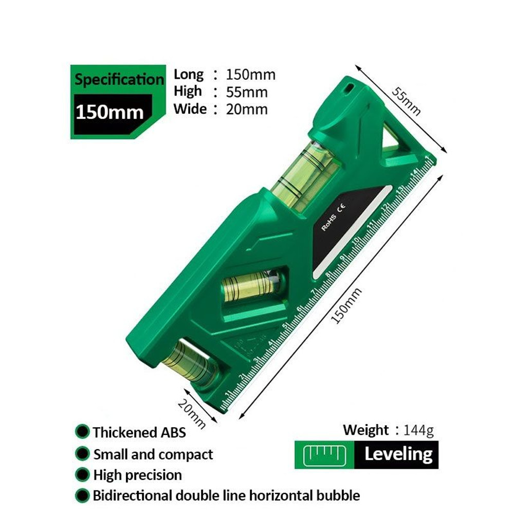 Mini Magnetic Pocket Level Gauge HighPrecision Horizontal  Vertical Protractor Ruler 8