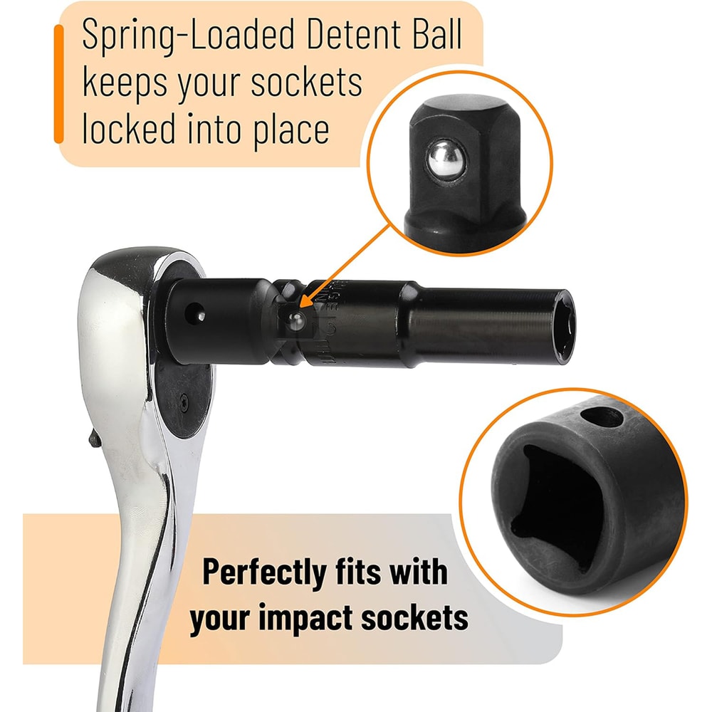 4PCS Impact Socket Adapter & Reducer Set, Versatile 1/2", 3/8", 1/4" Drive for Impact Drivers, Wrenches, and Drills