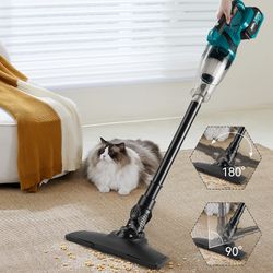 cordless electric handheld vacuum cleaner, dual-use portable high-power cleaner for home & car, fits 21v/18v battery