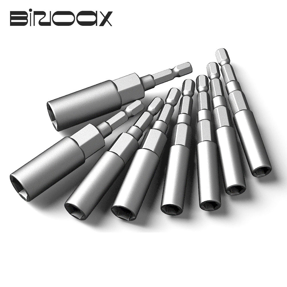 Lengthened Deep Impact Socket Adapter Set 5519mm 14 Hex Power Nut Driver Tool Kit 2