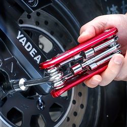 portable folding socket wrench tool combos set, multifunction 6" household & outdoor tools