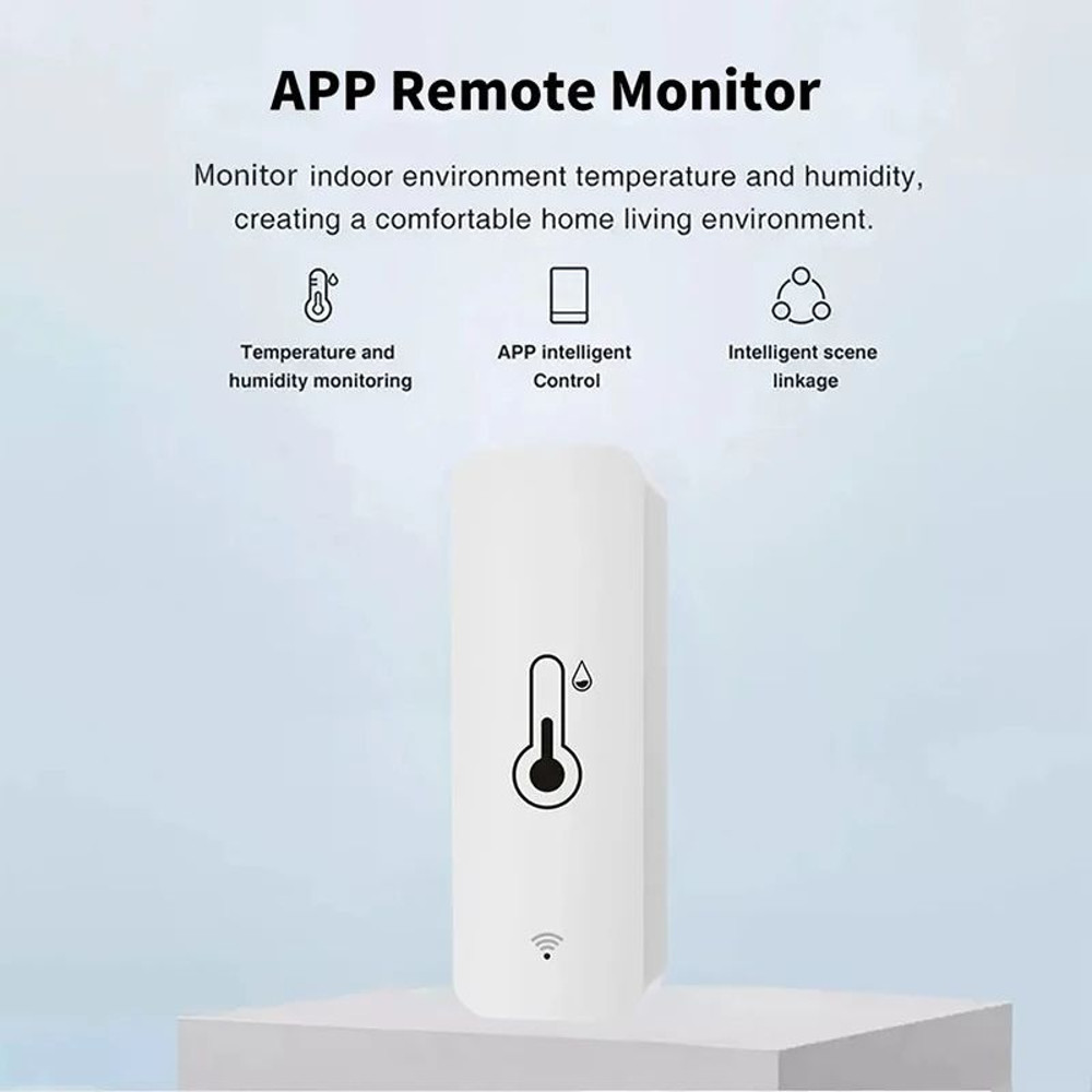 Smart WiFi Temperature And Humidity Sensor Wireless Remote Monitoring Via SmartLife App Works With 3