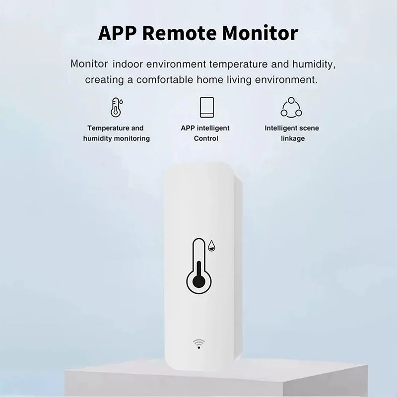 Smart WiFi Temperature And Humidity Sensor Wireless Remote Monitoring Via SmartLife App Works With 3