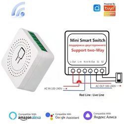 tuya mini wifi switch, smart life app, 2 way control, smart home automation module, works with alexa & google home