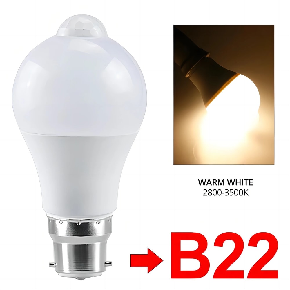 12W Smart LED Bulb With PIR Motion Sensor Movement Detector Works In Dark Dusk To Dawn Security Li 7