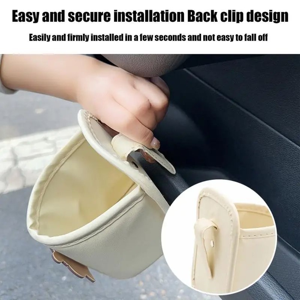 Leather Car Door Cup Holder Organizer Automotive Drink Rack Storage Bin For Back Seat Universal I 3