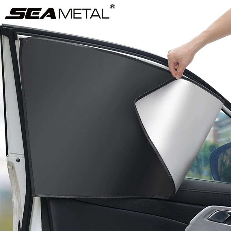 2 Pcs Car Side Window Sun Shade Curtains UV Reflective Magnetic Sun Protection Covers For Summer Pr 0
