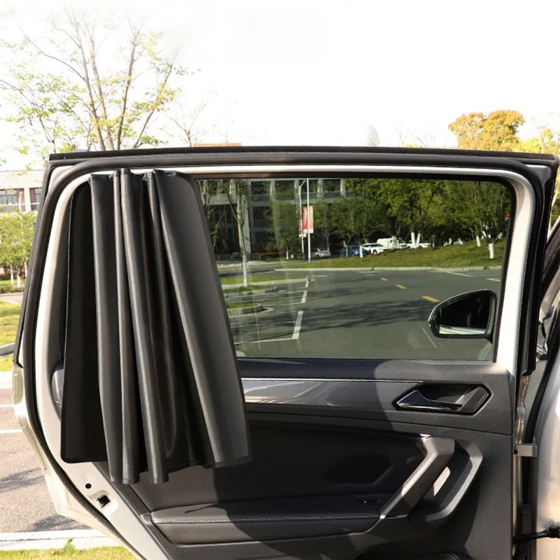 2 Pcs Car Side Window Sun Shade Curtains UV Reflective Magnetic Sun Protection Covers For Summer Pr 2