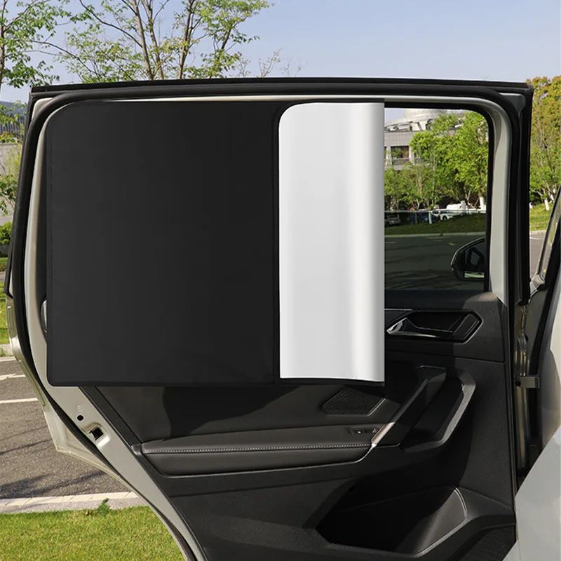 2 Pcs Car Side Window Sun Shade Curtains UV Reflective Magnetic Sun Protection Covers For Summer Pr 3