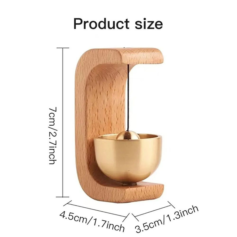 Dopamine Windbell Magnetic Inhalation Home Windbell Beech Car Entry Reminder Bell  Copper  Walnut O 1