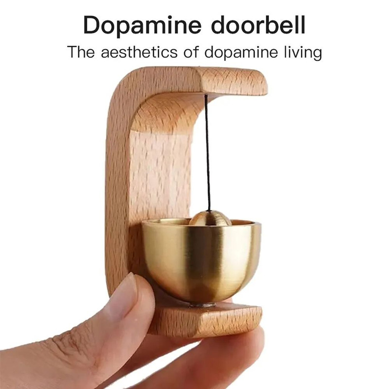 Dopamine Windbell Magnetic Inhalation Home Windbell Beech Car Entry Reminder Bell  Copper  Walnut O 3
