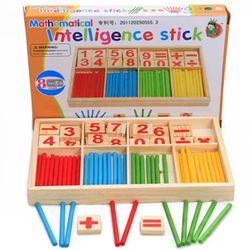 children's wooden arithmetic learning set, montessori counting sticks & educational math toys