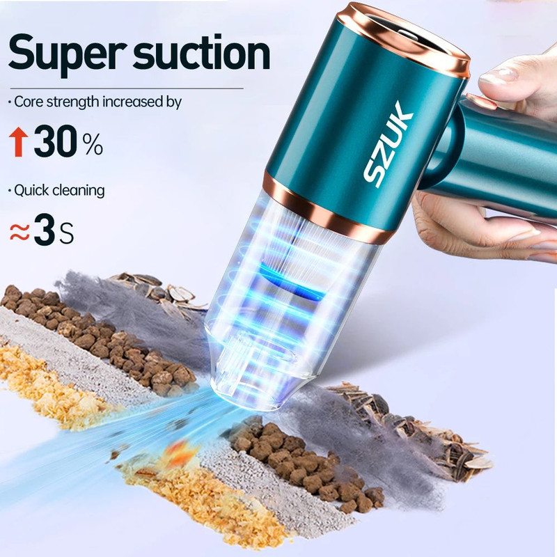 Car Vacuum Cleaner Strong Suction Wireless Portable Handheld Mini Cleaning Machine For Car Home Pet 3