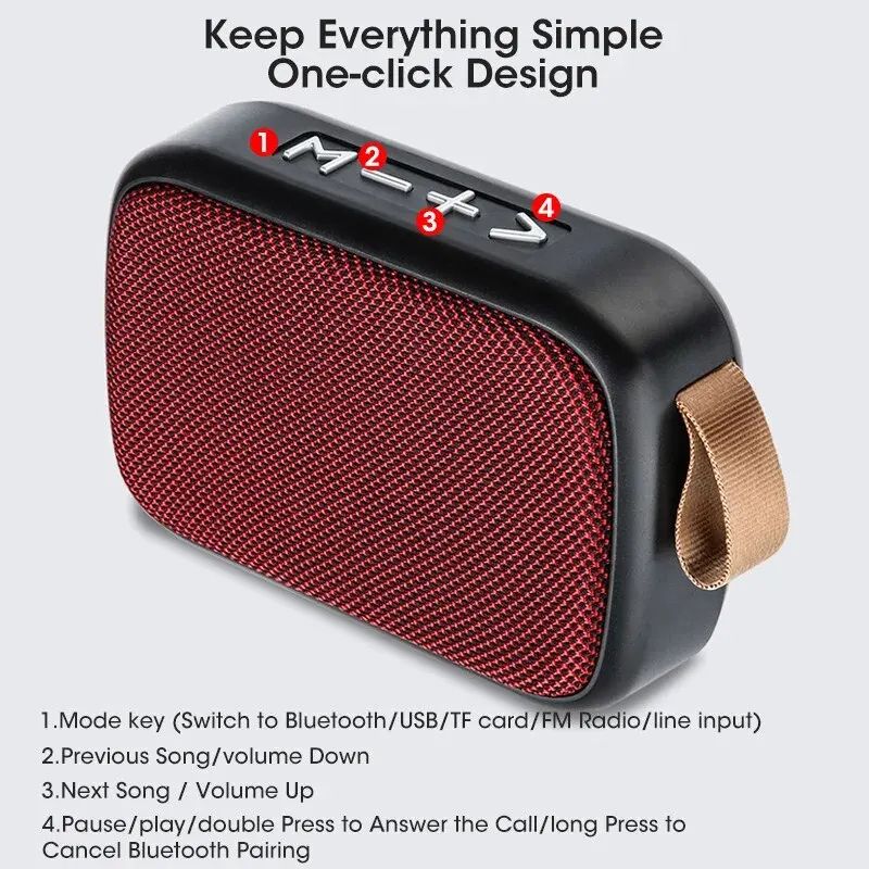 Mini Wireless Bluetooth Speaker Outdoor Portable Subwoofer With FM Stereo USBTF Card Playback Recha 1