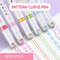 Flower Line Shape Highlighter Pen Roller Tip Curve Liner Marker Kawaii Korean Stationery For School 0