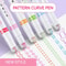 Flower Line Shape Highlighter Pen Roller Tip Curve Liner Marker Kawaii Korean Stationery For School 0