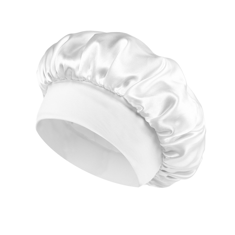 Soft Silk Satin Lined Bonnet for Sleeping, Large Satin Hair Bonnet for Women, Shower Cap & Hair Wrap for Long Hair