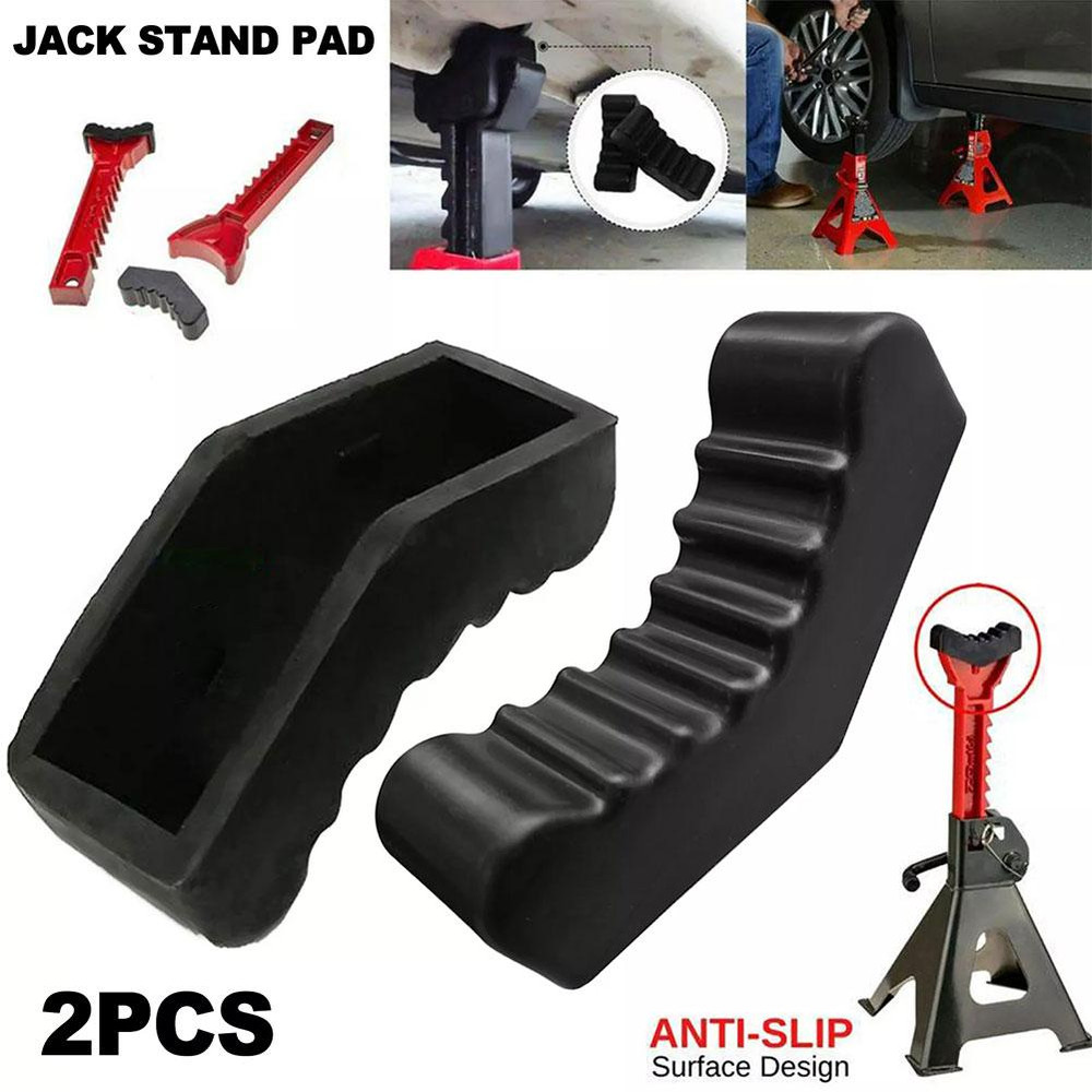 2PCS Car Slotted Jack Stand Rubber Pads 6 Ton Pinch Weld Floor Adapter Rail Grip For Safe Lifting 2