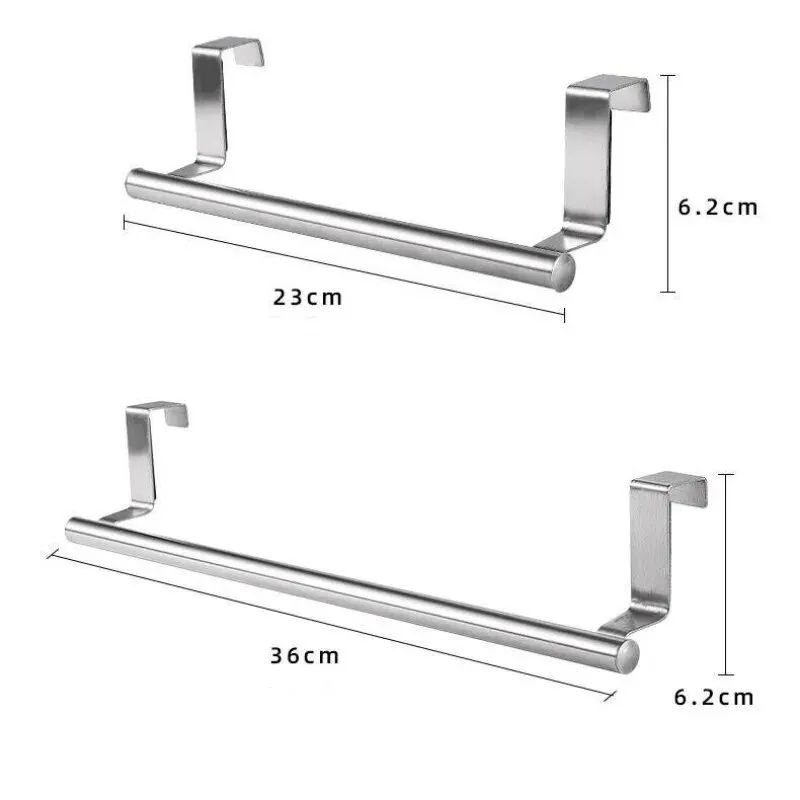 Stainless Steel Towel Rack Over Door Towel Bar Hanging Holder Bathroom  Kitchen Cabinet Rag Rack Fo 3