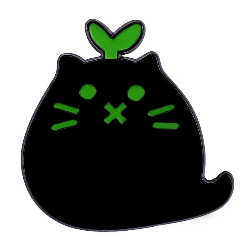 Cartoon Cute Black Cat Shape Enamel Brooch Metal Animal Badge Pin Jewelry For Kids Punk Style Fashi 4