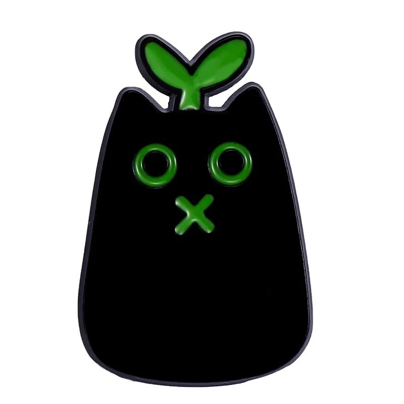 Cartoon Cute Black Cat Shape Enamel Brooch Metal Animal Badge Pin Jewelry For Kids Punk Style Fashi 5