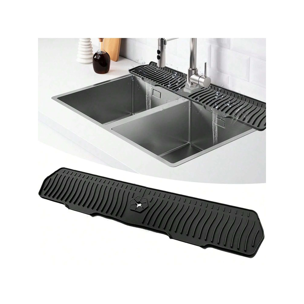 Large Silicone Faucet Mat Sink Splash Guard Countertop Protector  Water Draining Pad For Kitchen Or 0