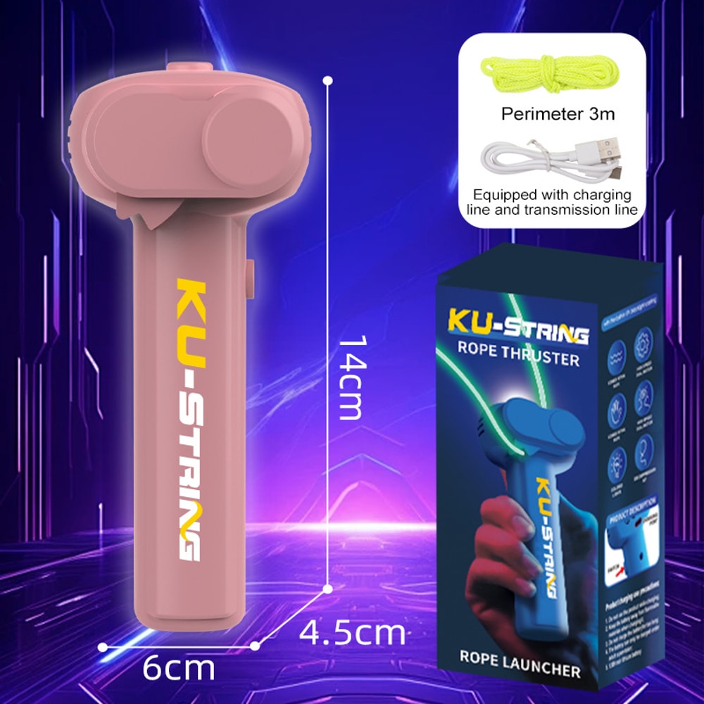 Glow In The Dark Rope Launcher Luminous Portable Stress Relief Toy For Kids Party Favors 7