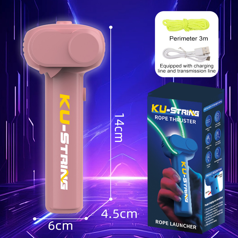 Glow In The Dark Rope Launcher Luminous Portable Stress Relief Toy For Kids Party Favors 7