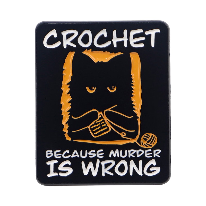 Cute Black Cat Enamel Pin Crochet Badge For Backpack Hat Collar Lapel Womens Brooch Cosplay Acces 5