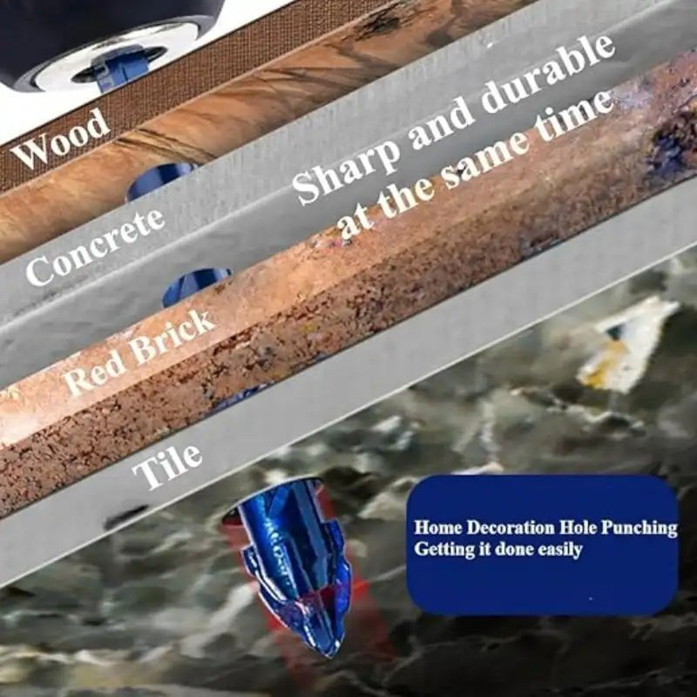 High Hardness Eccentric Drill Bit Set Precision Drilling For Glass Tile Ceramic Rock And Slabs With 1