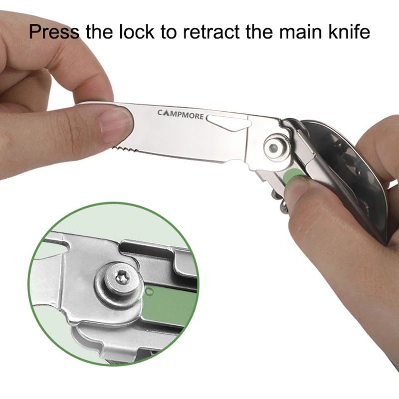 Portable Stainless Steel Camping Cutlery Set Knife Fork Spoon Opener Foldable Outdoor Equipment 4