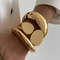 Smooth Heavy Metal Steampunk Bangle by Ingemark, Chunky Gold Arm Bracelet for Punk Hip Hop Fashion