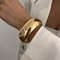 Smooth Heavy Metal Steampunk Bangle by Ingemark, Chunky Gold Arm Bracelet for Punk Hip Hop Fashion