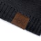 Label Winter Hat Solid Color Knitted Beanie For Outdoor Sports Cold Weather 3