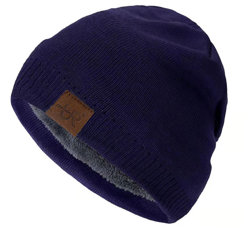 Label Winter Hat  Solid Color Knitted Beanie For Outdoor Sports  Cold Weather 8