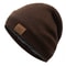 Label Winter Hat Solid Color Knitted Beanie For Outdoor Sports Cold Weather 10