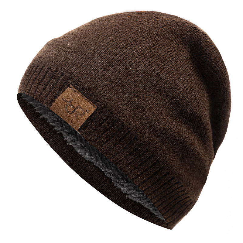 Label Winter Hat  Solid Color Knitted Beanie For Outdoor Sports  Cold Weather 10