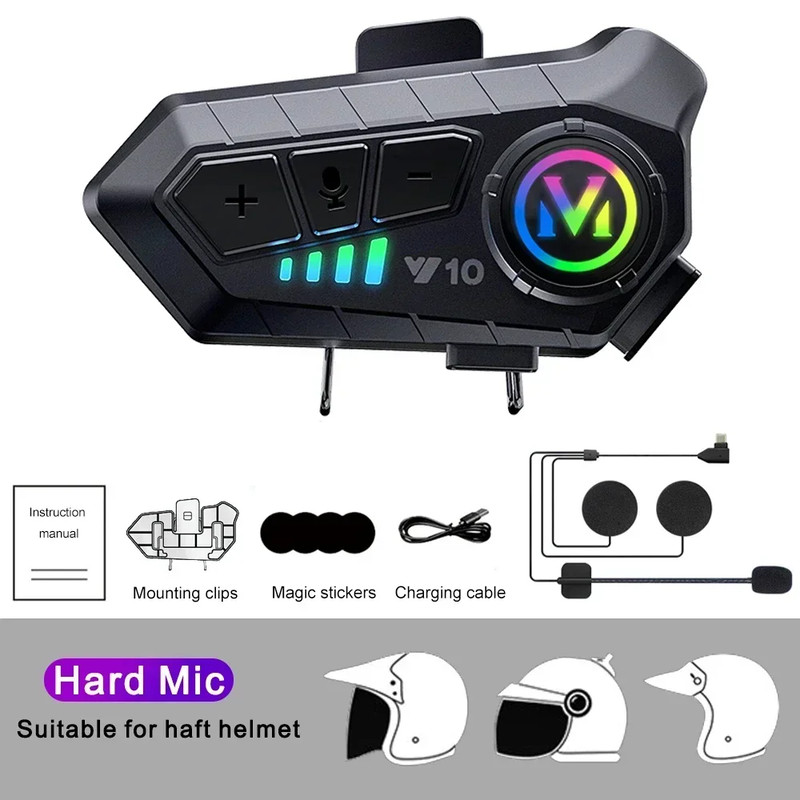 Wireless Motorbike Bluetooth Headset  HandsFree Helmet Earphone With 2000mAh Battery  Waterproof De 8