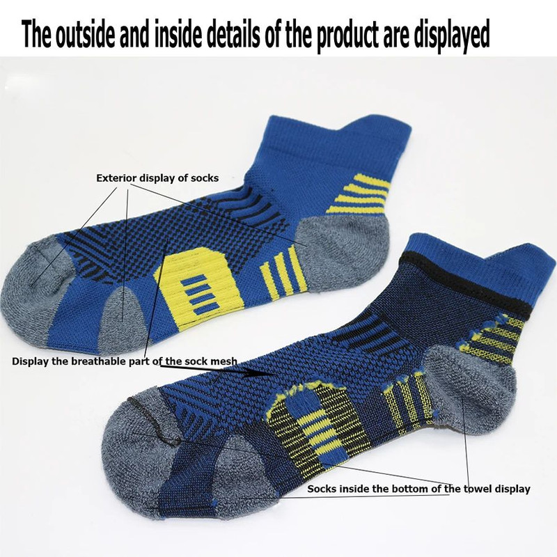 NonSlip Running Socks For Men  Women QuickDrying Sports Sox With Towel Bottom  Basketball  Fitness  4