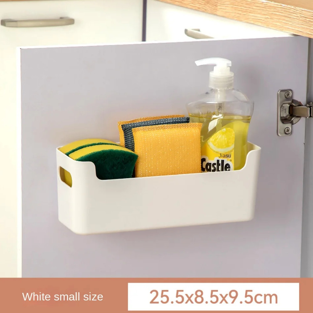 SpaceSaving NonPerforated Cling Film Rack Cabinet Wall Shelf  Spice Organizer For Kitchen Storage 7
