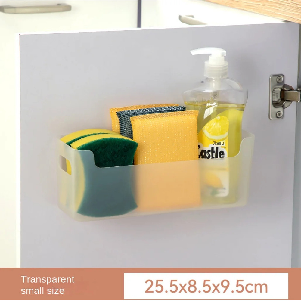 SpaceSaving NonPerforated Cling Film Rack Cabinet Wall Shelf  Spice Organizer For Kitchen Storage 6