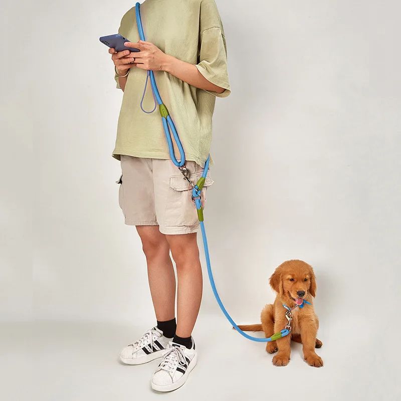 Reflective Nylon Dog Leash Slip Lead With Traffic Handle For Small Large Dogs HandsFree Running Pet 2