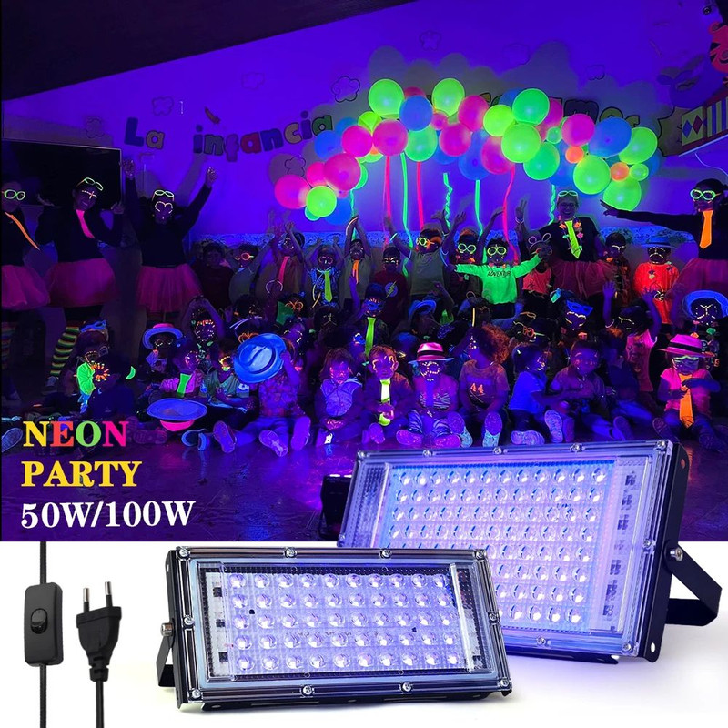 LED UV Floodlight Ultraviolet Blacklight Waterproof Stage Lamp For Disco Party Outdoor Indoor Light 4